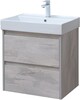 Тумба с раковиной Aquanet Nova Lite 60 дуб белый (2 ящика)