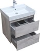 Тумба с раковиной Aquanet Nova Lite 60 дуб белый (2 ящика)