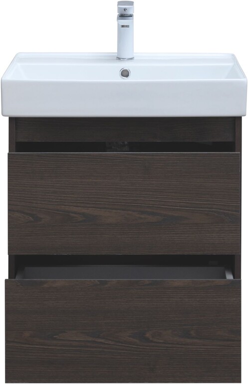 Тумба с раковиной Aquanet Nova Lite 60 дуб черный (2 ящика)
