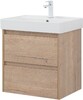 Тумба с раковиной Aquanet Nova Lite 60 дуб крафт (2 ящика)
