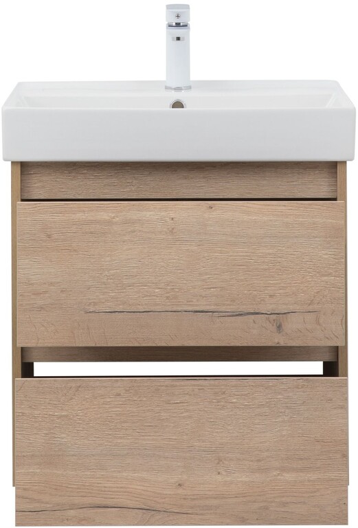 Тумба с раковиной Aquanet Nova Lite 60 дуб крафт (2 ящика)