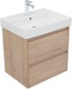 Тумба с раковиной Aquanet Nova Lite 60 дуб крафт (2 ящика)