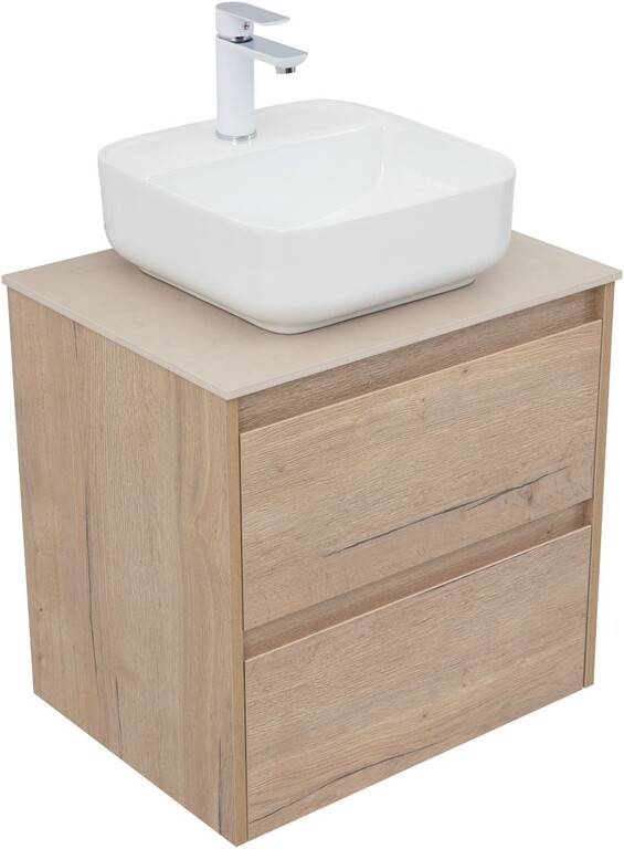 Тумба с раковиной Aquanet Nova Lite 60 дуб крафт (2 ящика)
