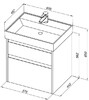 Тумба с раковиной Aquanet Nova Lite 60 дуб крафт (2 ящика)