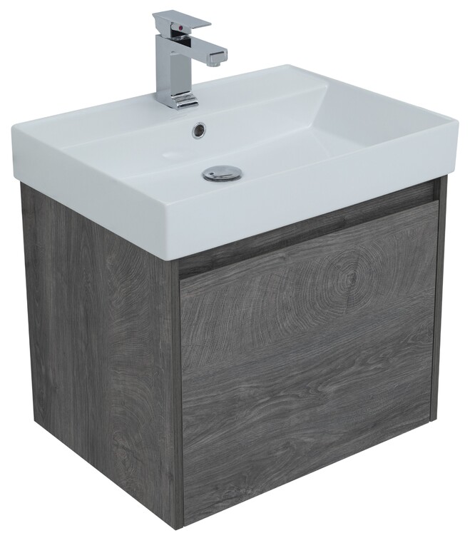 Тумба с раковиной Aquanet Nova Lite 60 дуб рошелье (1 ящик)
