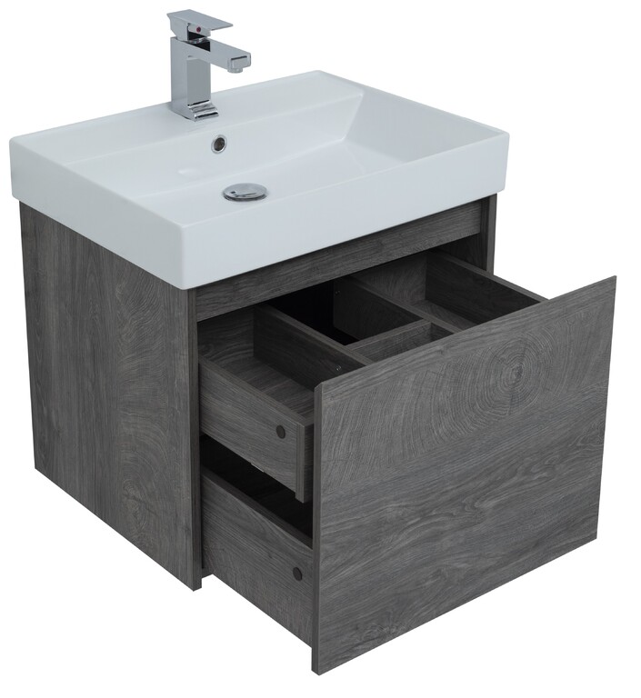 Тумба с раковиной Aquanet Nova Lite 60 дуб рошелье (1 ящик)