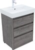 Тумба с раковиной Aquanet Nova Lite 60 дуб рошелье (3 ящика)