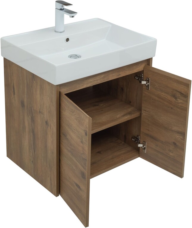 Тумба с раковиной Aquanet Nova Lite 60 дуб рустикальный (2 дверцы)