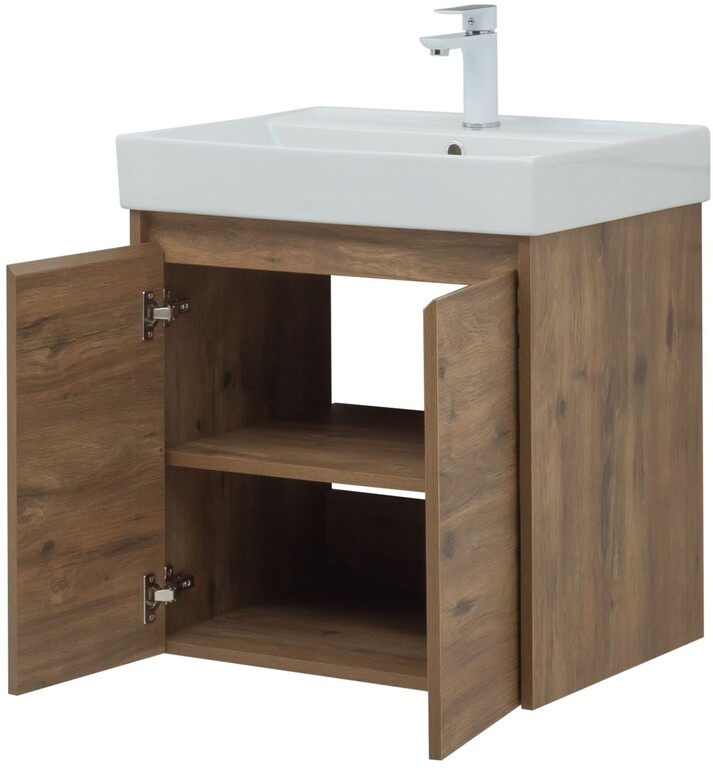 Тумба с раковиной Aquanet Nova Lite 60 дуб рустикальный (2 дверцы)
