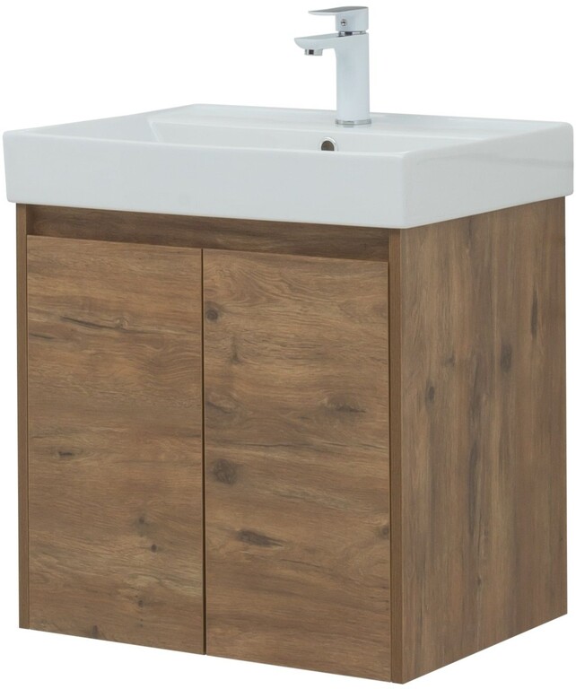 Тумба с раковиной Aquanet Nova Lite 60 дуб рустикальный (2 дверцы)