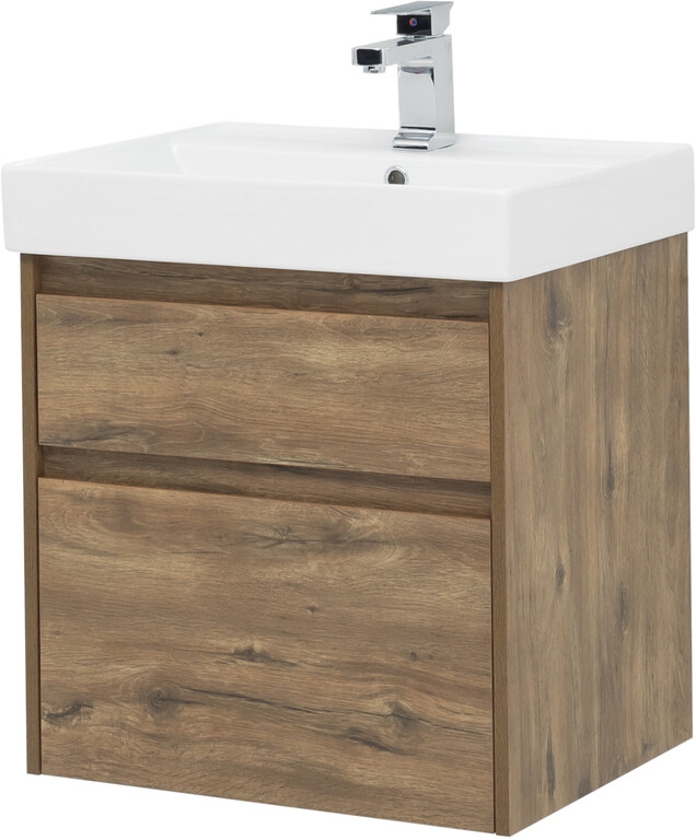 Тумба с раковиной Aquanet Nova Lite 60 дуб рустикальный (2 ящика)