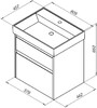 Тумба с раковиной Aquanet Nova Lite 60 дуб рустикальный (2 ящика)