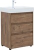 Тумба с раковиной Aquanet Nova Lite 60 дуб рустикальный (3 ящика)