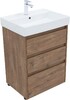Тумба с раковиной Aquanet Nova Lite 60 дуб рустикальный (3 ящика)