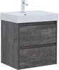 Тумба с раковиной Aquanet Nova Lite 60 дуб серый (2 ящика)