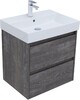 Тумба с раковиной Aquanet Nova Lite 60 дуб серый (2 ящика)