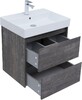 Тумба с раковиной Aquanet Nova Lite 60 дуб серый (2 ящика)
