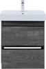 Тумба с раковиной Aquanet Nova Lite 60 дуб серый (2 ящика)