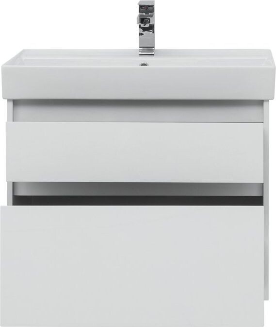 Тумба с раковиной Aquanet Nova Lite 75 белый (2 ящика)