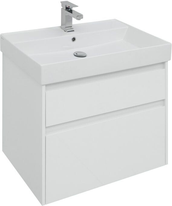 Тумба с раковиной Aquanet Nova Lite 75 белый (2 ящика)