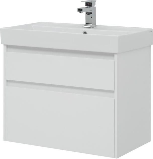 Тумба с раковиной Aquanet Nova Lite 75 белый (2 ящика)