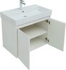 Тумба с раковиной Aquanet Nova Lite 75 белый глянец (2 дверцы)