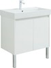 Тумба с раковиной Aquanet Nova Lite 75 белый глянец (2 дверцы)