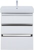 Тумба с раковиной Aquanet Nova Lite 75 белый глянец (3 ящика)