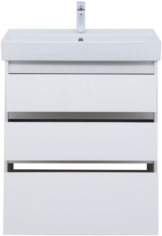 Тумба с раковиной Aquanet Nova Lite 75 белый глянец (3 ящика)