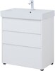 Тумба с раковиной Aquanet Nova Lite 75 белый глянец (3 ящика)