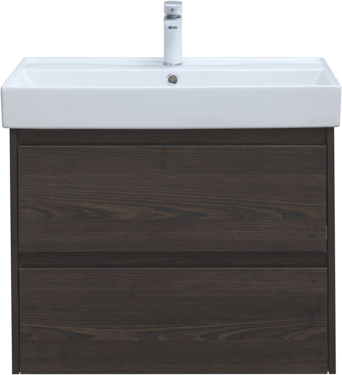 Тумба с раковиной Aquanet Nova Lite 75 дуб черный (2 ящика)