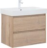 Тумба с раковиной Aquanet Nova Lite 75 дуб крафт (2 ящика)