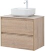 Тумба с раковиной Aquanet Nova Lite 75 дуб крафт (2 ящика)