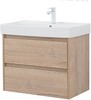 Тумба с раковиной Aquanet Nova Lite 75 дуб крафт (2 ящика)