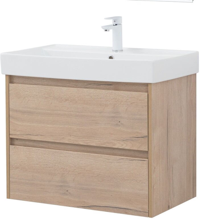 Тумба с раковиной Aquanet Nova Lite 75 дуб крафт (2 ящика)