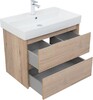 Тумба с раковиной Aquanet Nova Lite 75 дуб крафт (2 ящика)