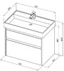 Тумба с раковиной Aquanet Nova Lite 75 дуб крафт (2 ящика)