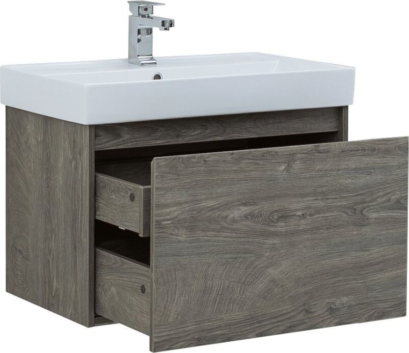 Тумба с раковиной Aquanet Nova Lite 75 дуб рошелье (1 ящик)
