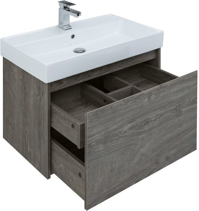 Тумба с раковиной Aquanet Nova Lite 75 дуб рошелье (1 ящик)