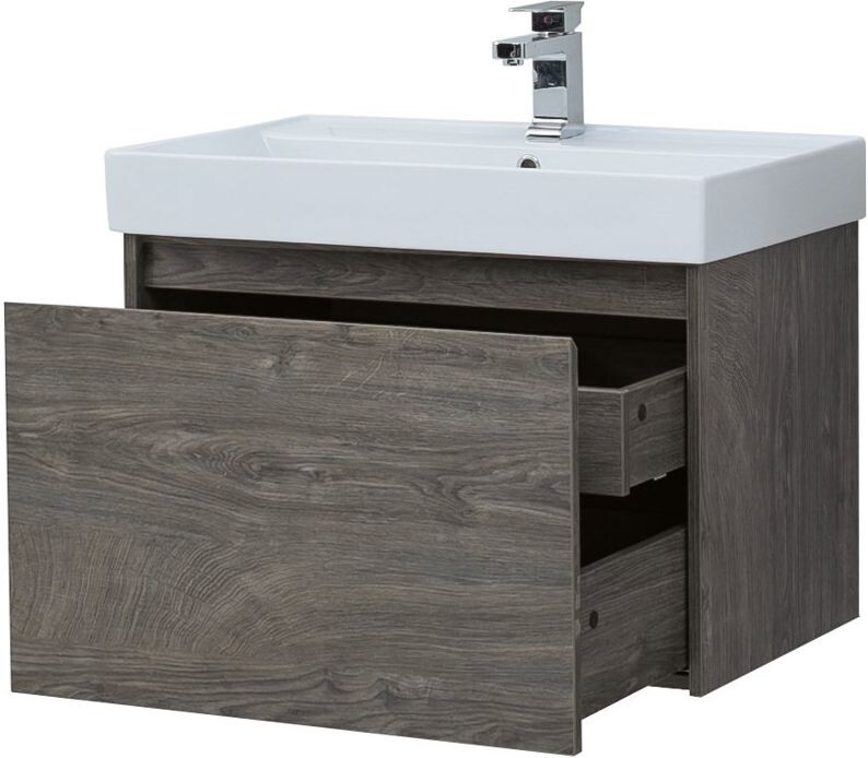 Тумба с раковиной Aquanet Nova Lite 75 дуб рошелье (1 ящик)
