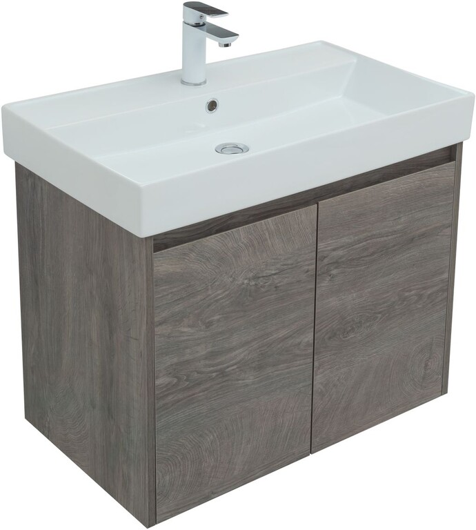 Тумба с раковиной Aquanet Nova Lite 75 дуб рошелье (2 дверцы)
