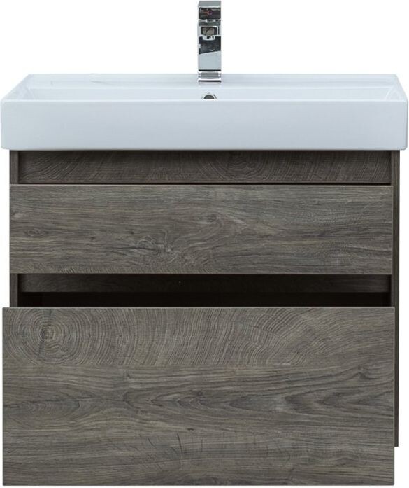 Тумба с раковиной Aquanet Nova Lite 75 дуб рошелье (2 ящика)