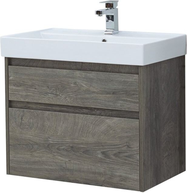 Тумба с раковиной Aquanet Nova Lite 75 дуб рошелье (2 ящика)