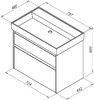 Тумба с раковиной Aquanet Nova Lite 75 дуб рошелье (2 ящика)