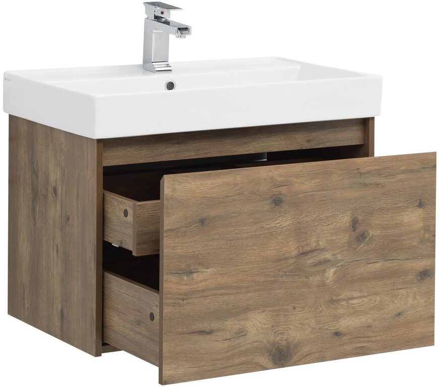 Тумба с раковиной Aquanet Nova Lite 75 дуб рустикальный (1 ящик)