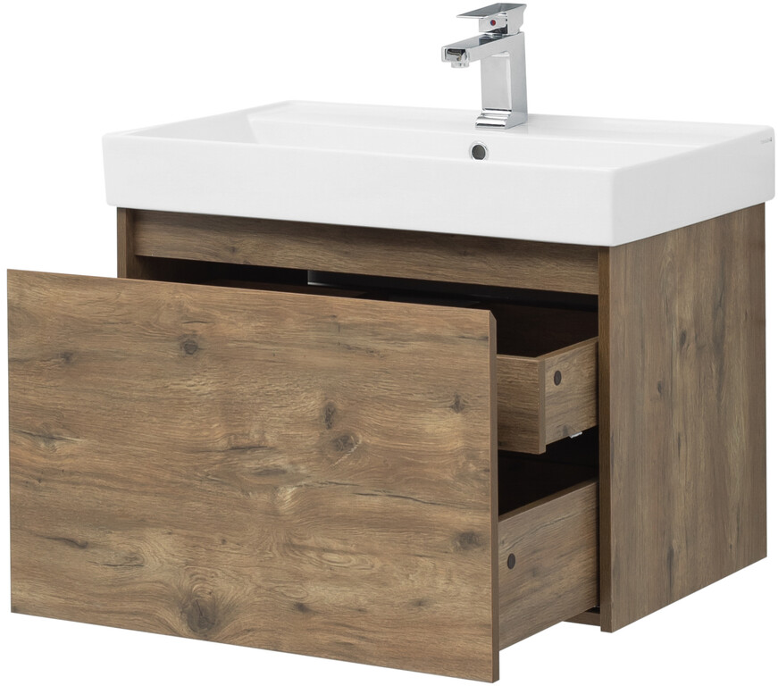 Тумба с раковиной Aquanet Nova Lite 75 дуб рустикальный (1 ящик)