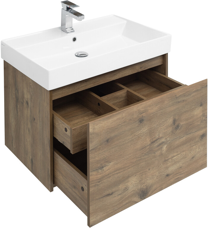 Тумба с раковиной Aquanet Nova Lite 75 дуб рустикальный (1 ящик)