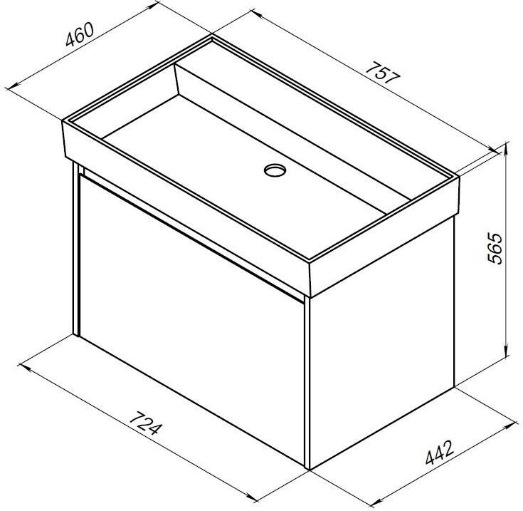 Тумба с раковиной Aquanet Nova Lite 75 дуб рустикальный (1 ящик)