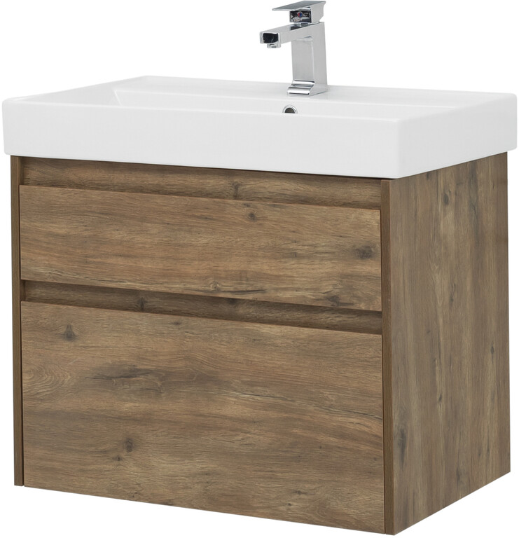 Тумба с раковиной Aquanet Nova Lite 75 дуб рустикальный (2 ящика)
