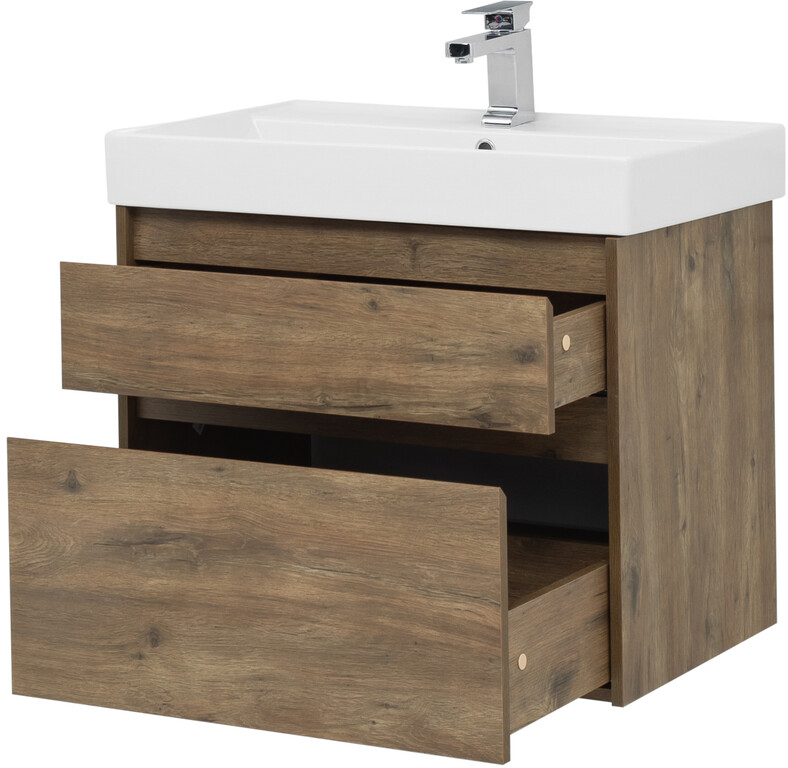 Тумба с раковиной Aquanet Nova Lite 75 дуб рустикальный (2 ящика)
